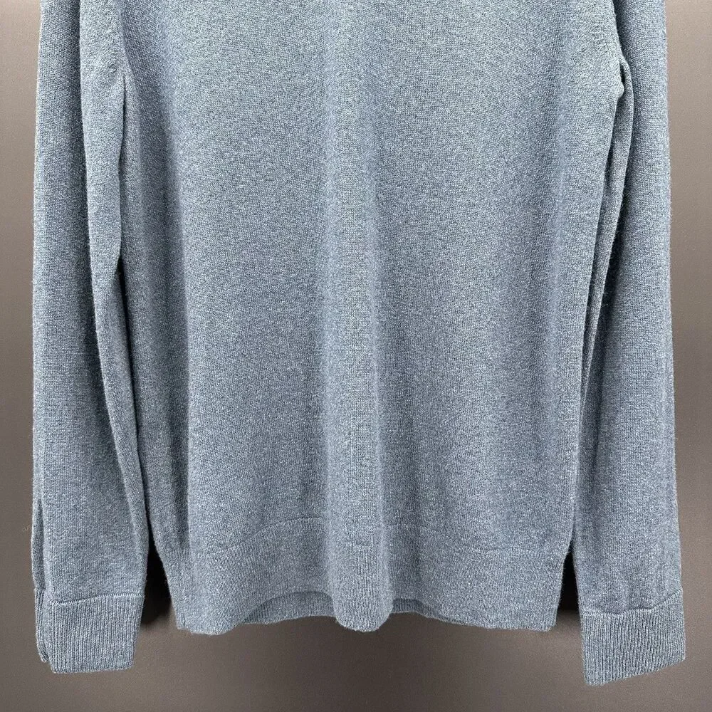 EVERLANE Men’s Cashmere V-Neck Blue Long Sleeve Sweater Medium